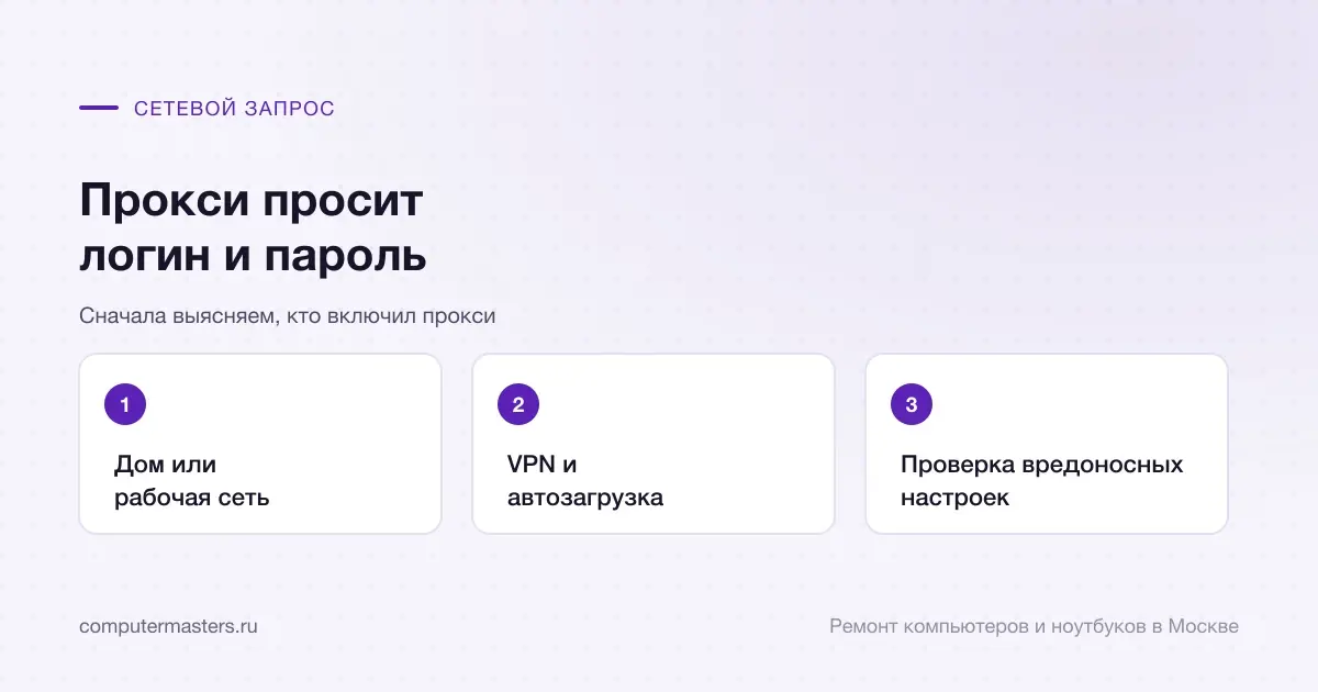Три шага по порядку: дом или рабочая сеть, vpn и автозагрузка, проверка вредоносных настроек