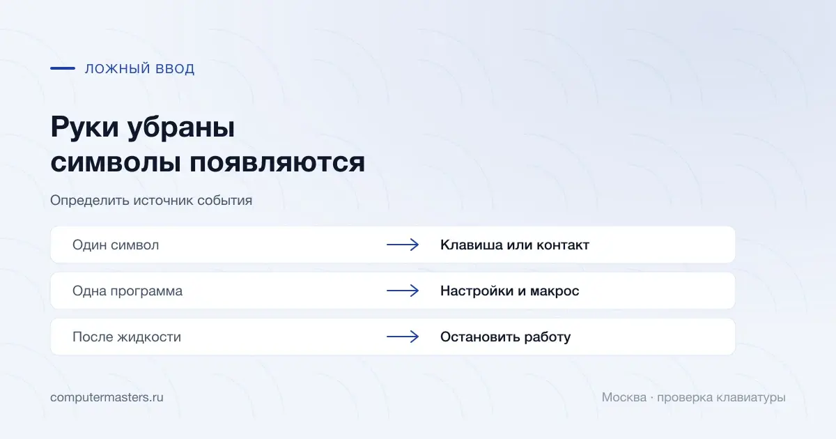 Схема источников самопроизвольного ввода клавиатуры для диагностики в Москве