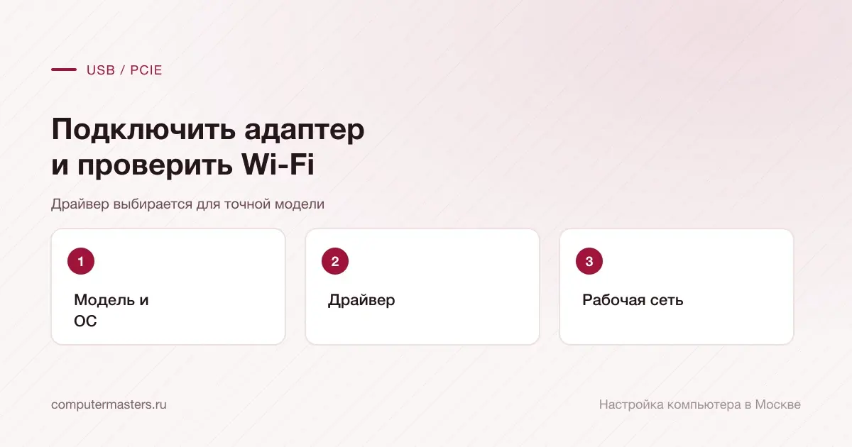 Порядок настройки USB или PCIe адаптера от определения модели до рабочей сети