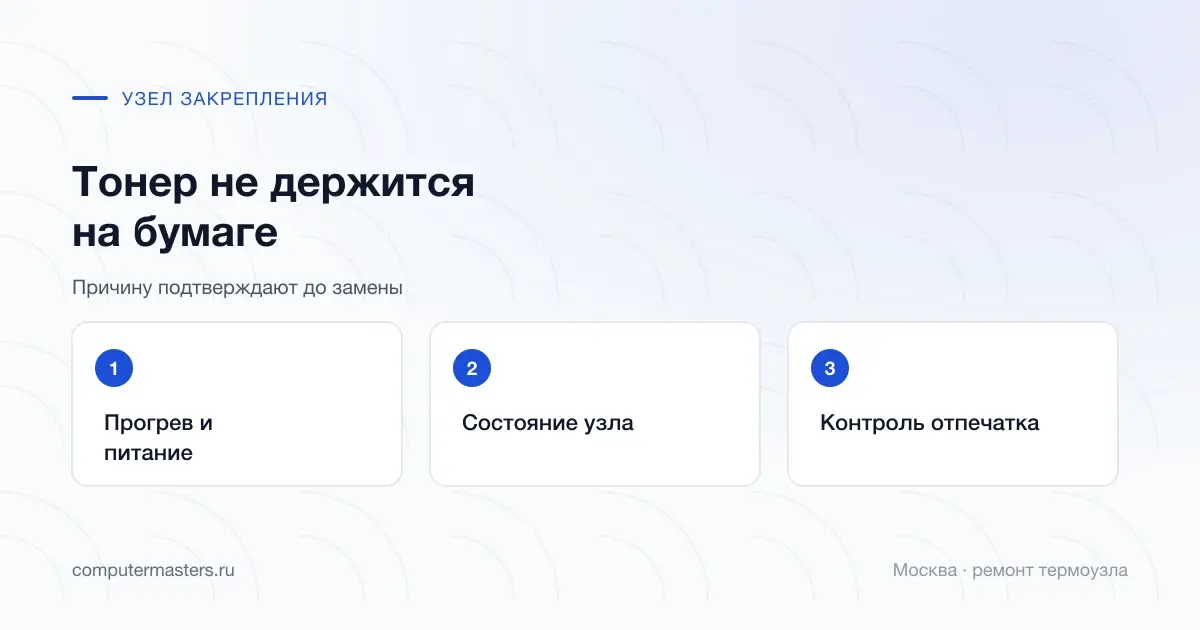 Проверка прогрева и закрепления тонера в лазерном принтере