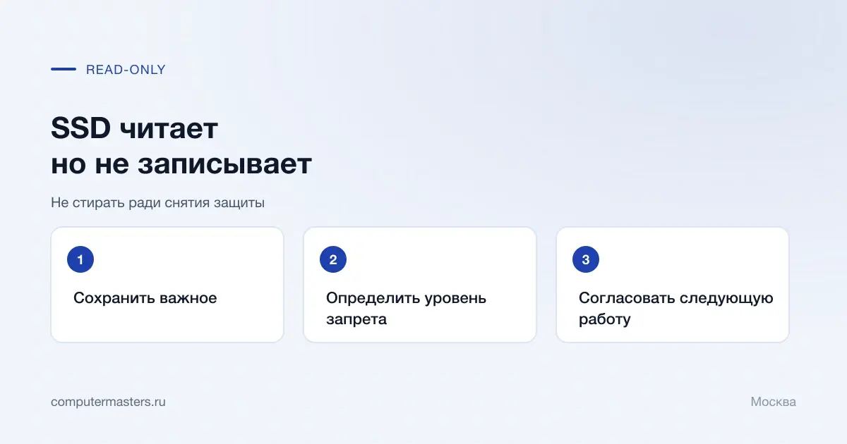 Порядок сохранения данных с SSD в режиме чтения