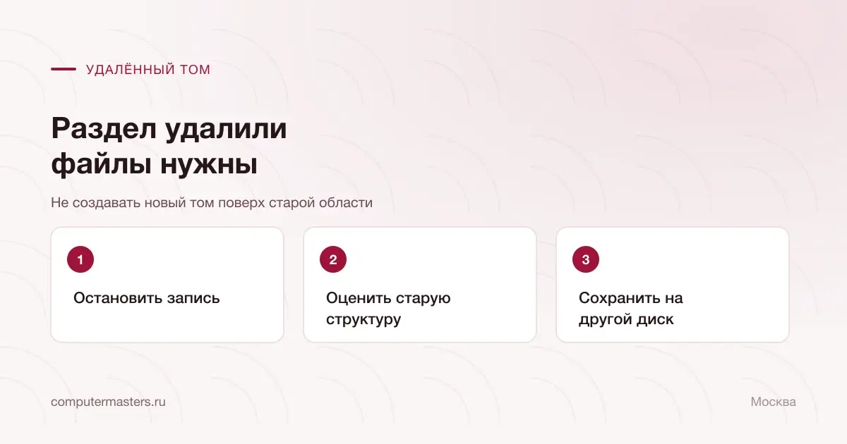 Остановить запись после удаления раздела с файлами