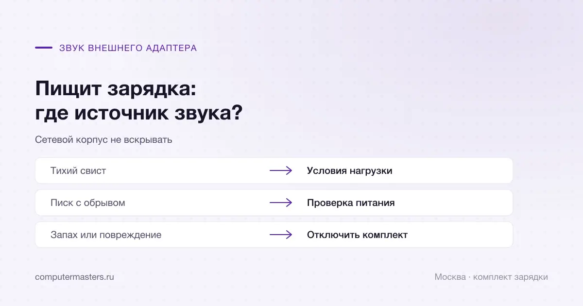 Постоянный свист адаптера и писк с обрывами питания